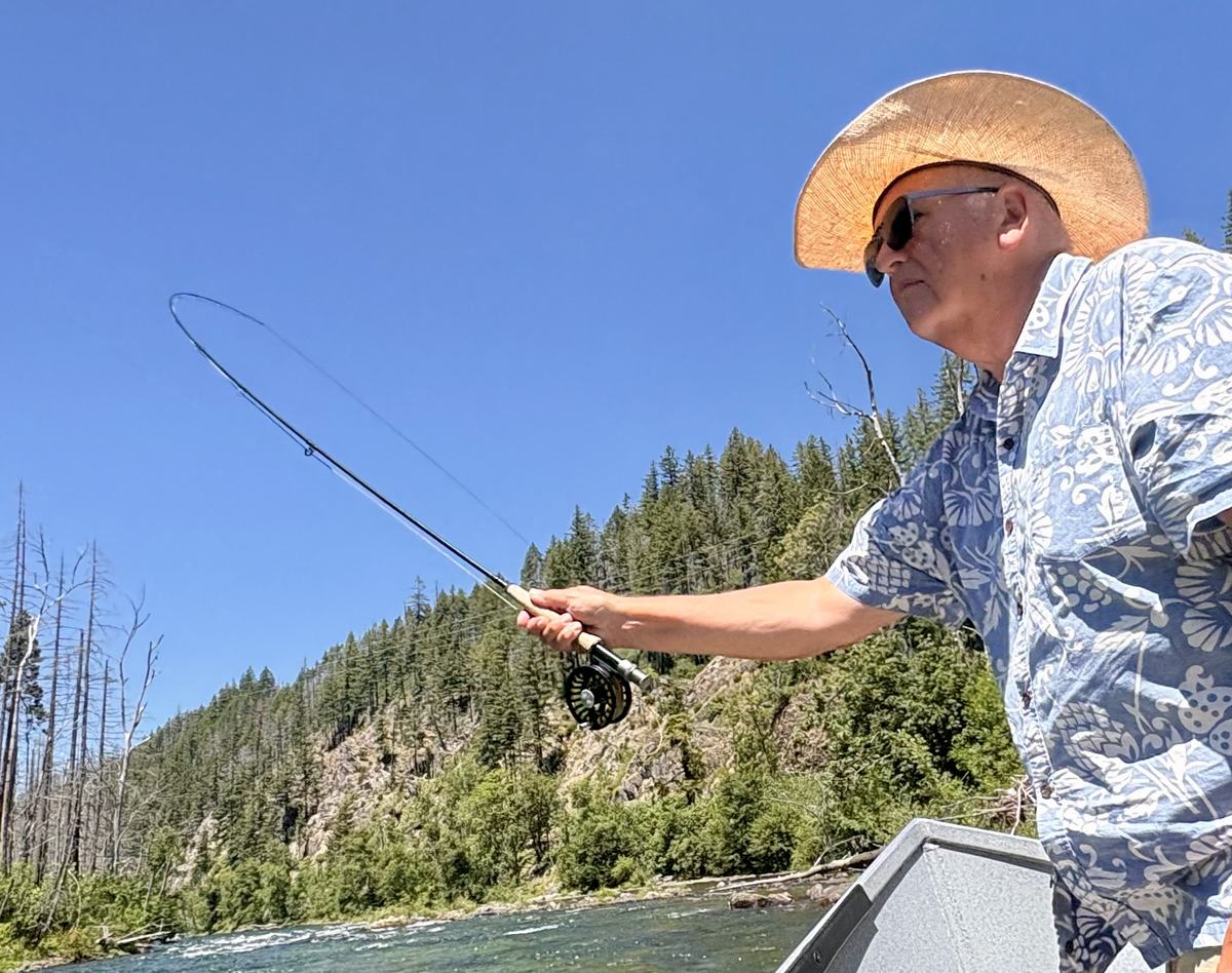 Casting from the drift boat on the McKenzie River